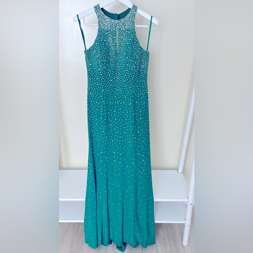 Xscape Evening Gown Green Sequin - 8